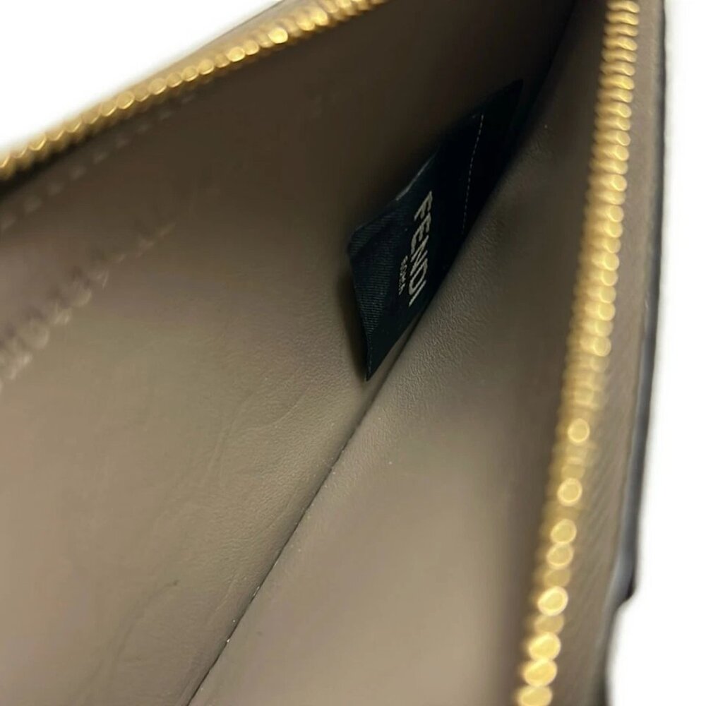 FENDI FF Diamond Card Case Gray Leather - Card Case 357-051925 - Picture 3 of 5